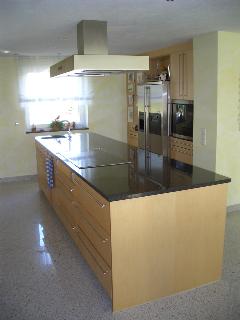Küche Birke Multiplex mit Steinplatte
